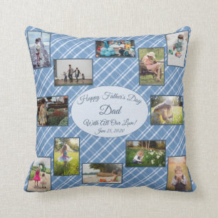 Coussin Fête des pères Famille Photo Collage Modèle Pla