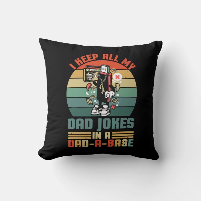 Coussin Fête des pères Je Garde Toutes Mes Blagues De Papa (Recto)