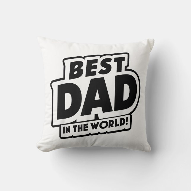 Coussin Fête des pères Meilleur Père Dans Le Monde (Recto)