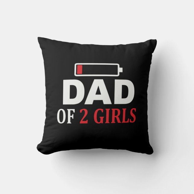 Coussin Fête des pères Papa De 2 Filles (Recto)