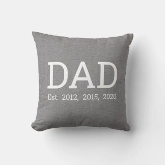 Coussin Fête des pères personnalisée en lin gris