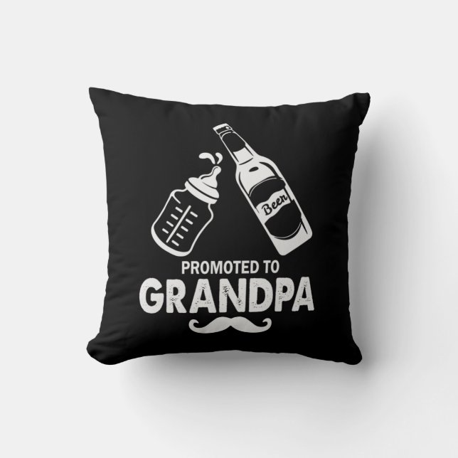 Coussin Fête des pères Promue À Grand-Père (Recto)