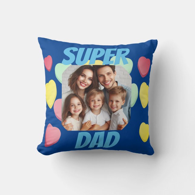 Coussin Fête des Pères Super Papa | Message espagnol (Recto)