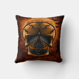 Coussin Fête d'Halloween Crâne de Citrouille