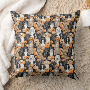 Coussin Fête d'Halloween pour chiens - Races de chiens mig