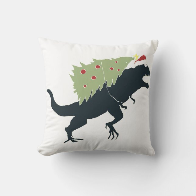 Coussin Fête drôle de Dino Noël (Recto)