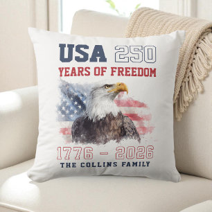 Coussin Fête du 4 juillet pour le 250e anniversaire des Ét