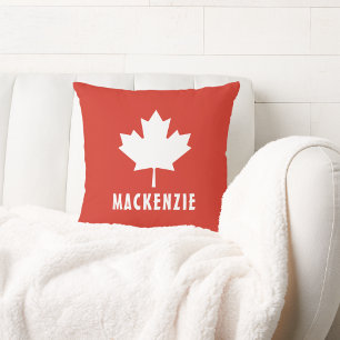 Coussin Fête du Canada Rouge Blanc Canadien Drapeau Maple 