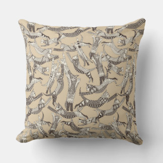 Coussin fête du chat beige naturel