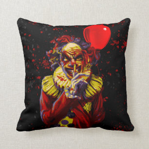Coussin Fête du costume de clown d'Halloween effrayant