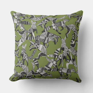 Coussin fête du renard des bois vert