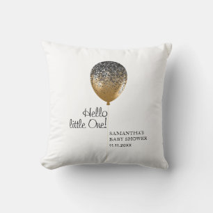 Coussin Fête élégante de Baby Shower avec ballons en or