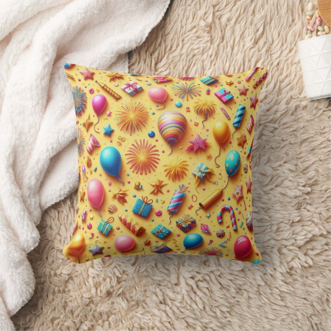Coussin Fête en jaune (Couverture)