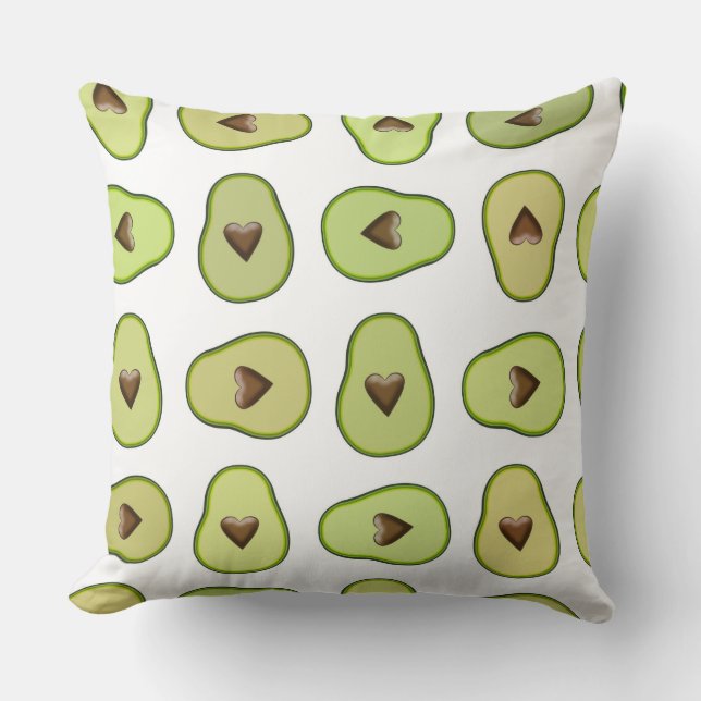 Coussin Fête fantaisiste fruit sain pour le cœur d'avocat (Recto)