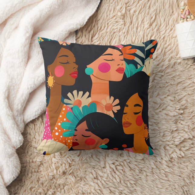 Coussin Fête internationale des femmes rose florale (Couverture)