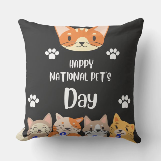 Coussin Fête nationale des animaux de compagnie fête uniqu (Recto)