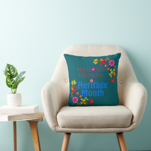 Coussin Fête nationale du patrimoine hispanique Fleurs col