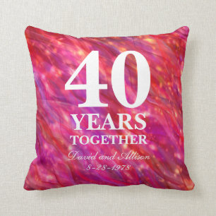 Coussin Fête rouge du 40e anniversaire du Mariage de ruby