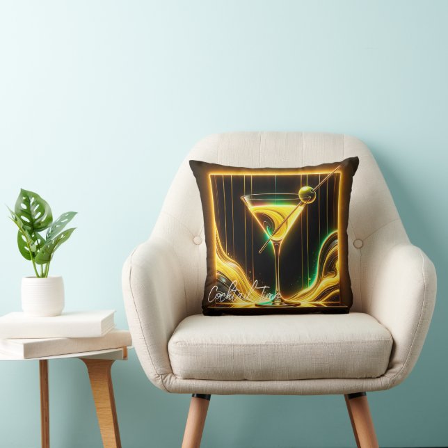 Coussin Fête tendance Heure Neon Personnalisé (Chaise)