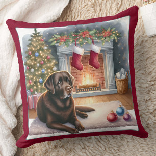 Coussin Fêtes de Noël des chiens de Labrador Retriever