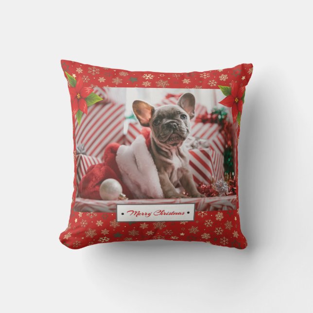 Coussin Fêtes de Noël personnalisées Photo (Recto)