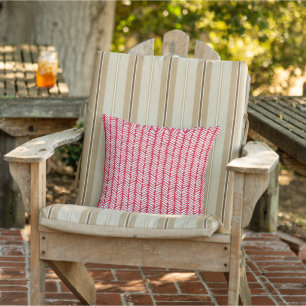 Coussin Fêtes Rouge blanc Chevron rayures sur réversible