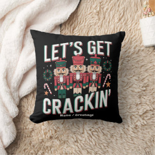 Coussin Fêtons Noël avec un Twist Amusant Casse-Noix Rétro