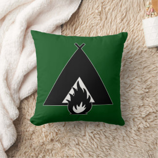 Coussin Feu de camp et tente