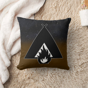 Coussin Feu de camp et tente