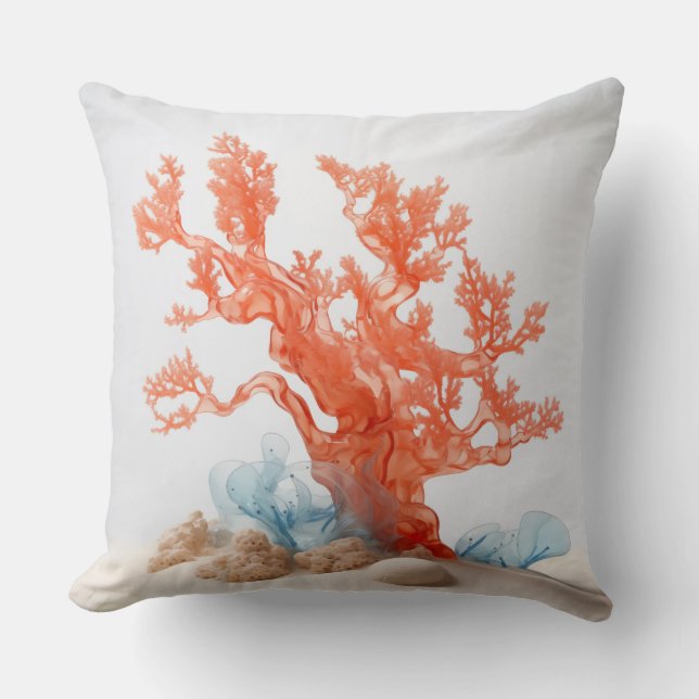 Coussin Feu de corail à thème côtier PIllow (Recto)