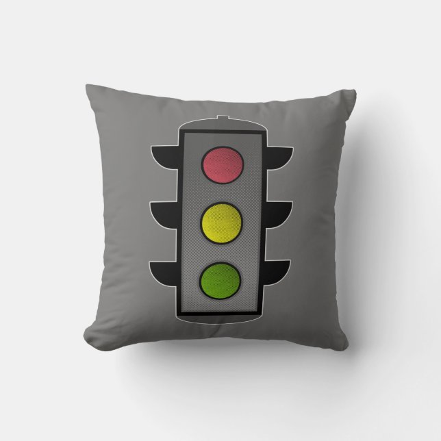 Coussin Feu de trafic Pop Art (Recto)