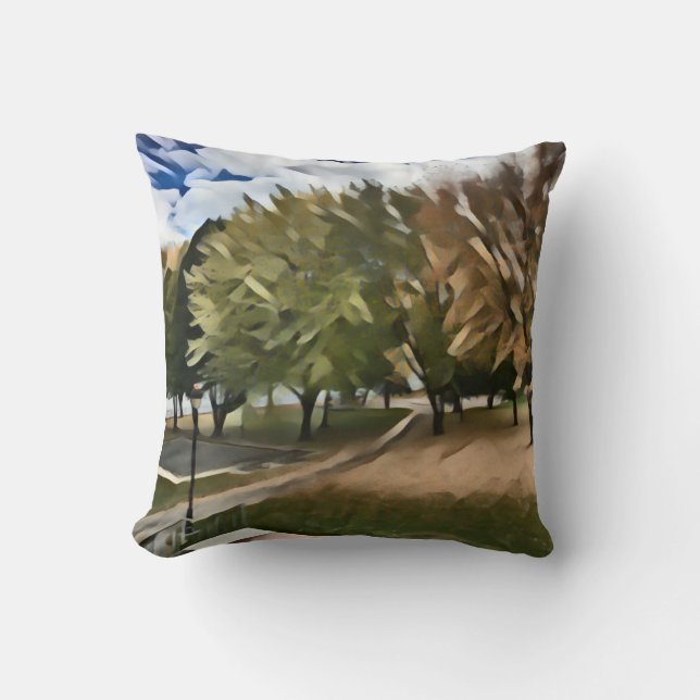 Coussin Feuillage d'automne dans le parc (Recto)