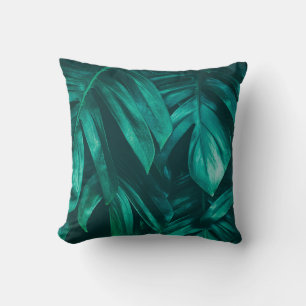 Coussin feuillage de la jungle tropicale, feuillage vert f