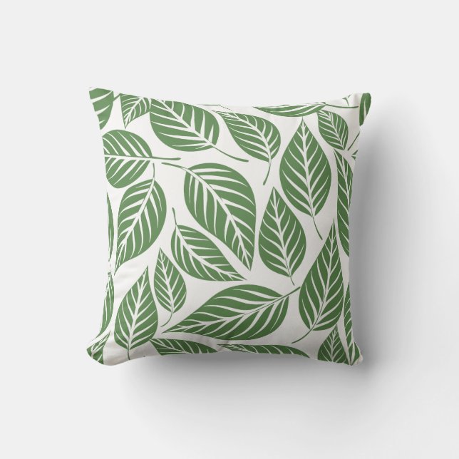 Coussin Feuillage Élégant et Stylé de Cottage Botanique (Recto)