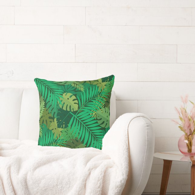 Coussin Feuillage luxuriant de la jungle tropicale (Canapé)