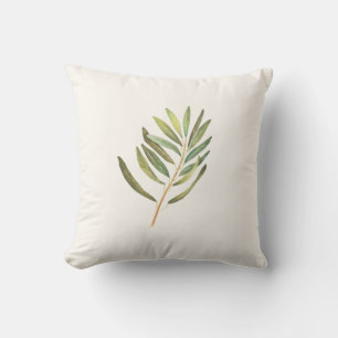 Coussin Feuille aquarelle verte