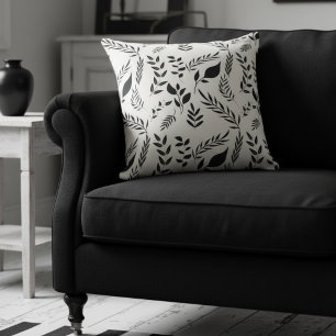 Coussin Feuille botanique moderne Motif blanc