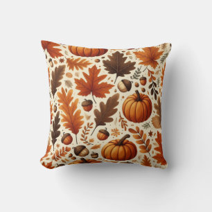 Coussin feuille/citrouille/cavernes Automne