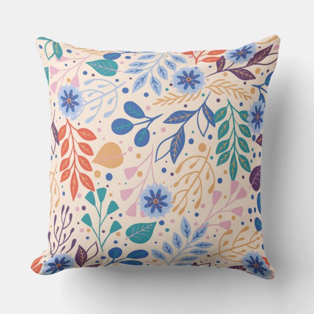 Coussin Feuille coloré Motif de feuillage moderne (Recto)
