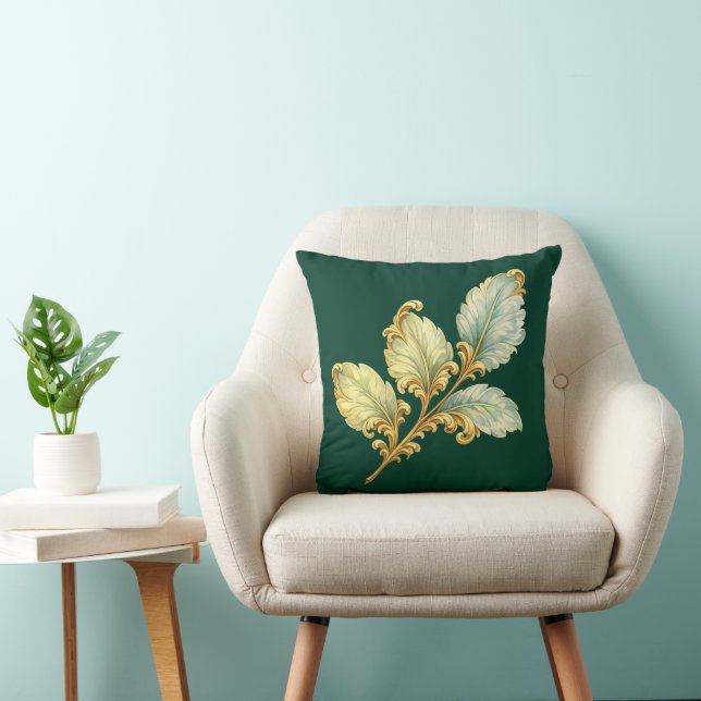 Coussin Feuille d'acanthe en or (Chaise)