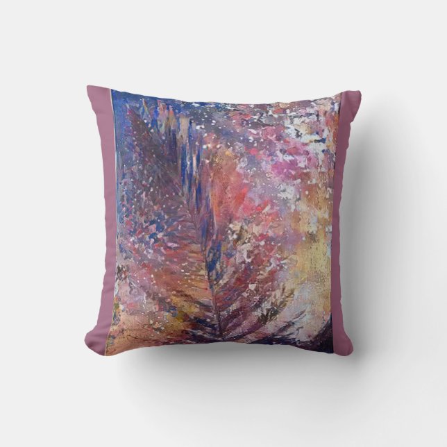 Coussin feuille dans la nature conception de boho (Recto)