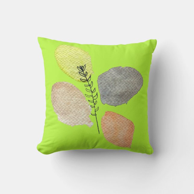 Coussin Feuille d'aquarelle esthétique moderne (Recto)