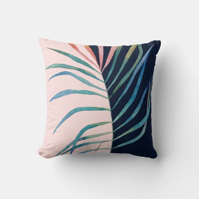 Coussin Feuille d'aquarelle, impression naturelle abstrait (Recto)