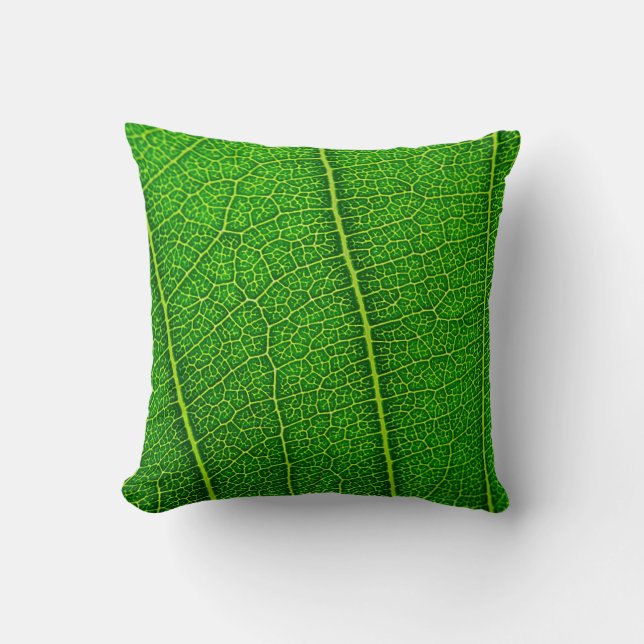 Coussin Feuille d'arbre verte (Recto)