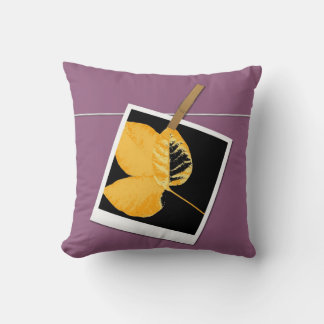 Coussin Feuille d'art violet automne 2