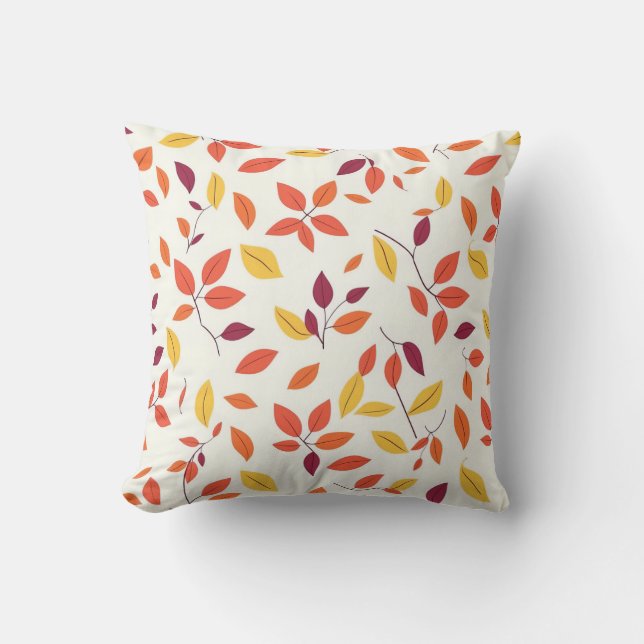 Coussin Feuille d'Automne - Couleurs Chaudes d'Aut (Recto)