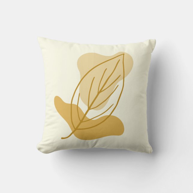 Coussin Feuille d'automne moderne et forme de flûte Abstra (Recto)