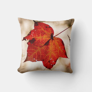 Coussin Feuille d'automne orange