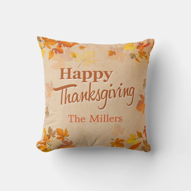 Coussin Feuille d'automne rustique vintage de bon (Recto)