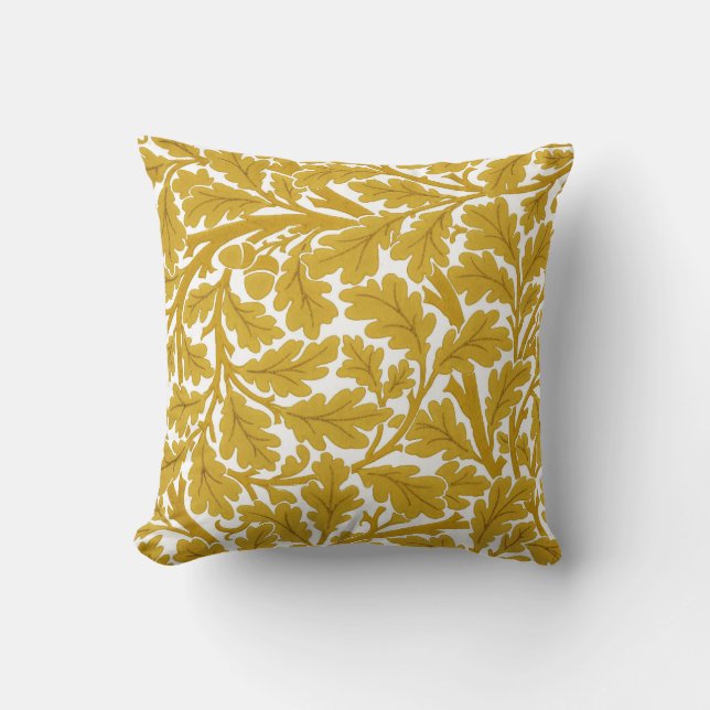Coussin Feuille de chêne de William Morris, jaune de (Recto)